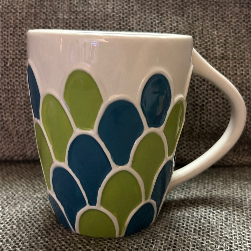 Starbucks Mermaid Scales Ceramic Mug 2009 green and aqua